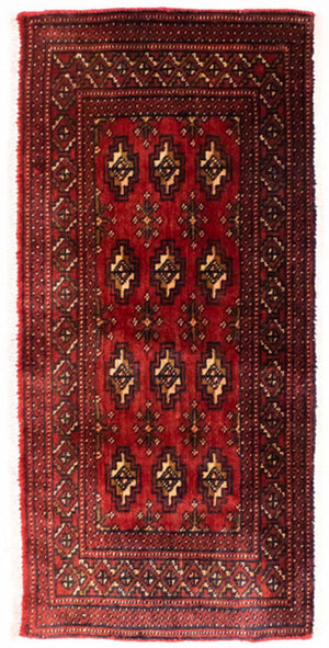 Turkaman Teppich 100 x 50 cm - rot