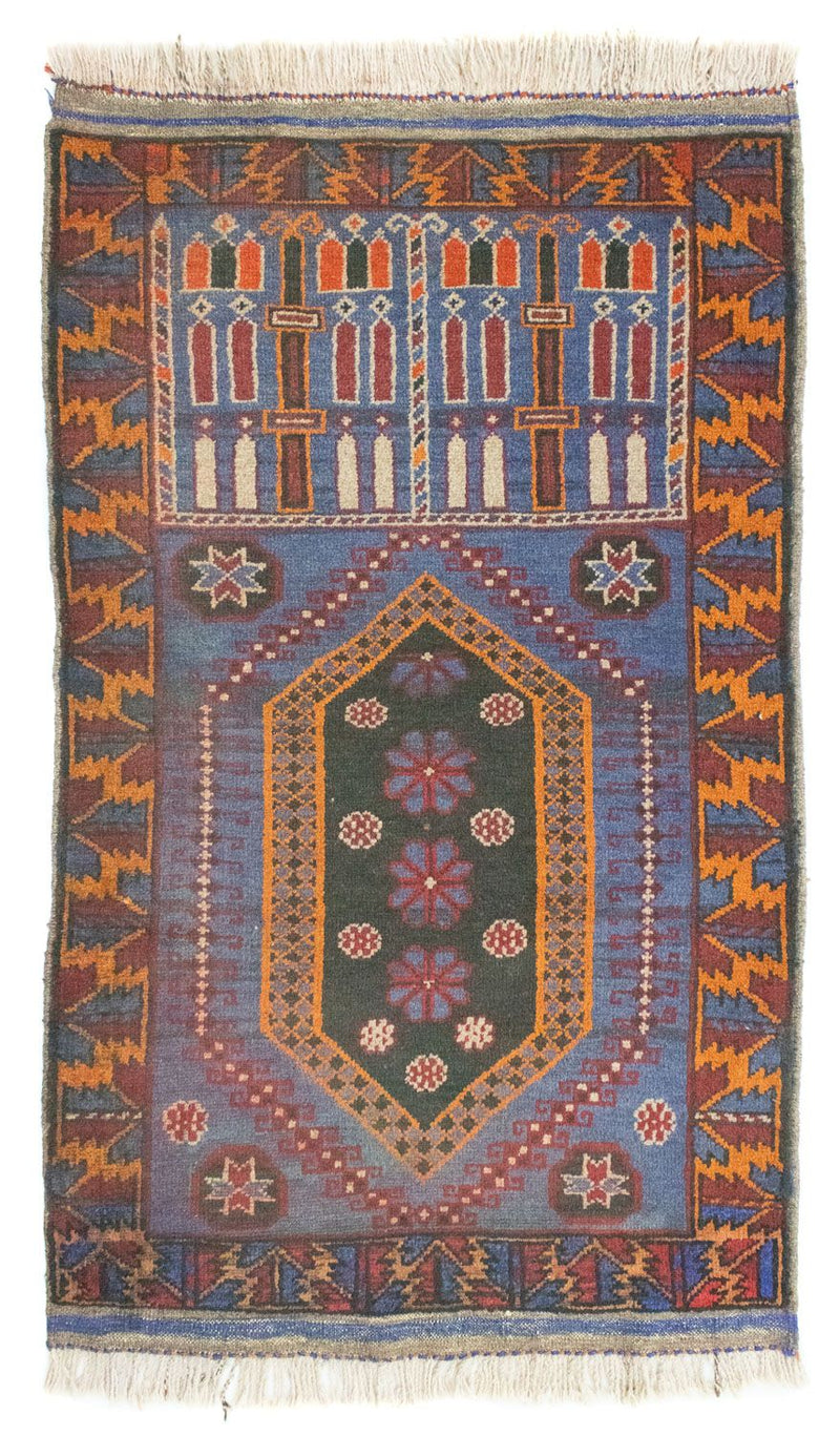 Belutsch Teppich 134 x 81 cm - blau