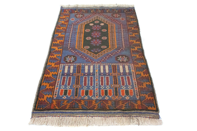 Belutsch Teppich 134 x 81 cm - blau