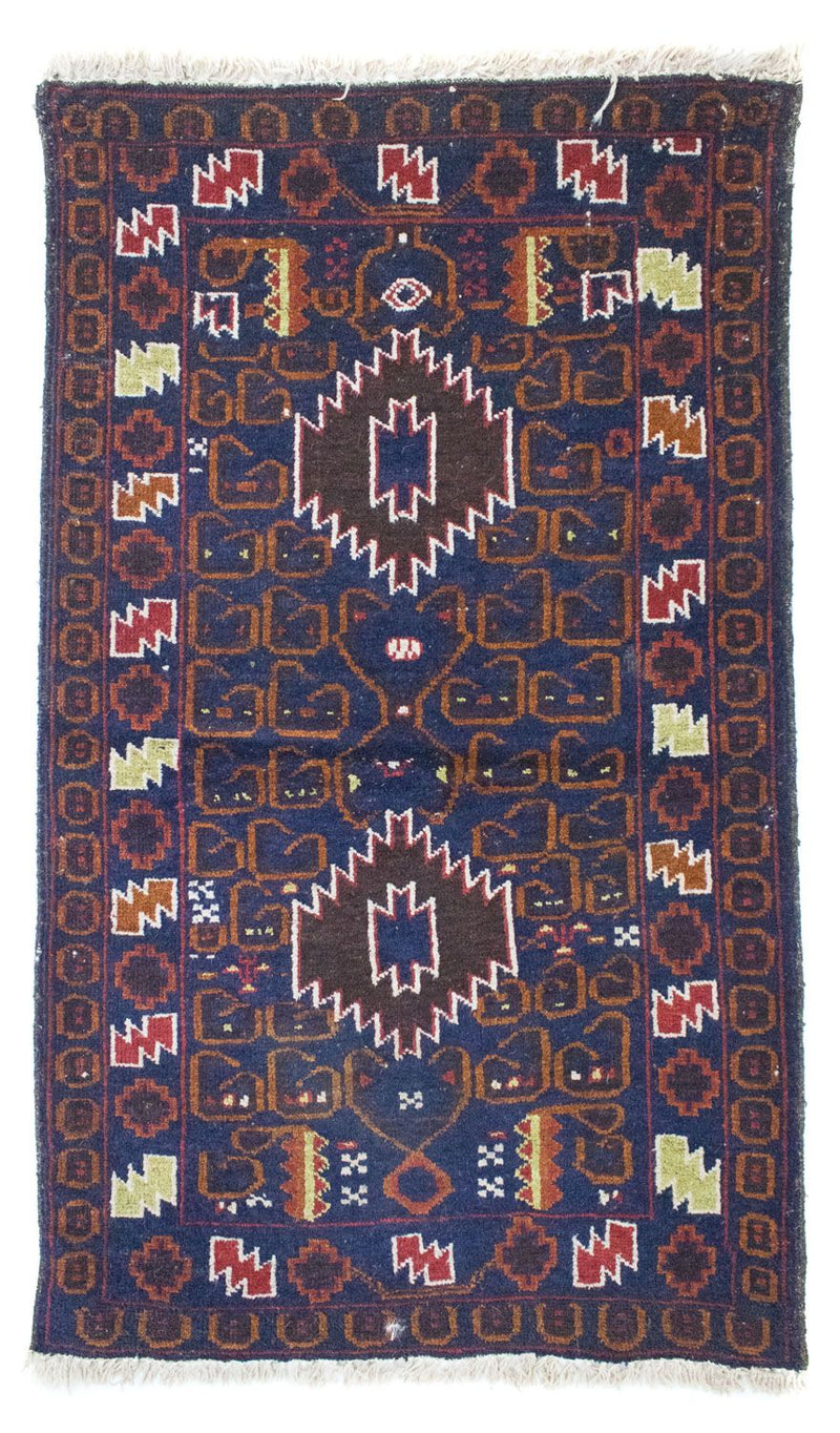 Belutsch Teppich 136 x 76 cm - blau