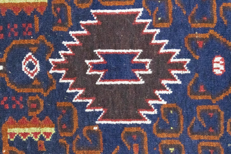 Belutsch Teppich 136 x 76 cm - blau