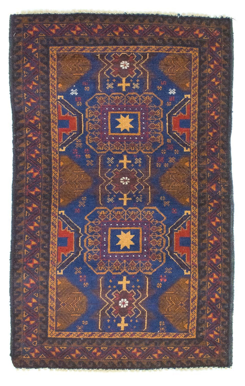 Belutsch Teppich 137 x 81 cm - blau