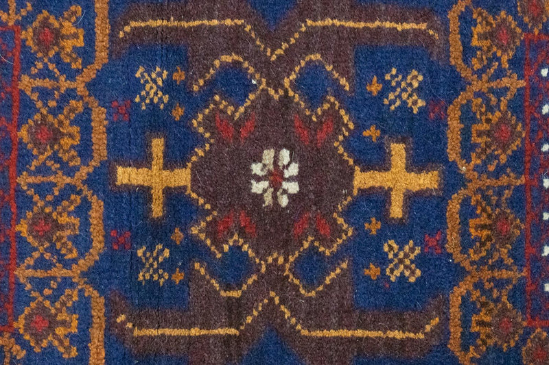 Belutsch Teppich 137 x 81 cm - blau