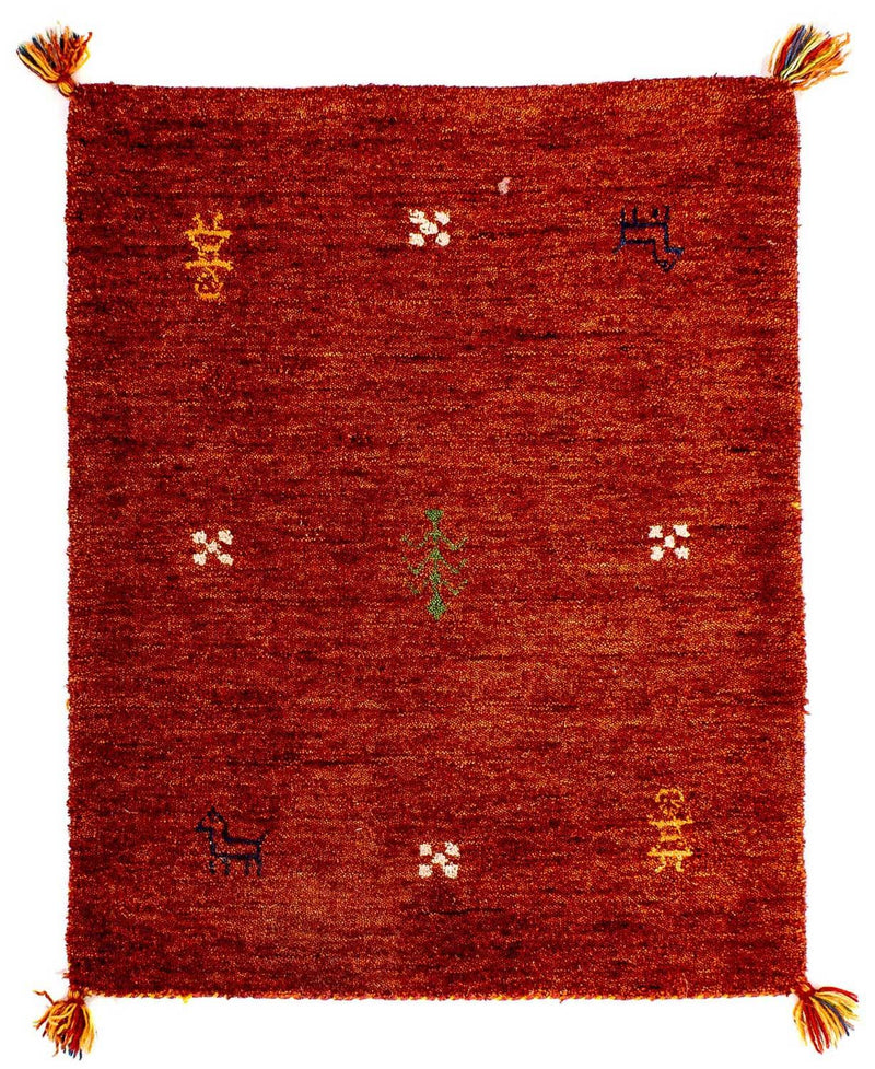 Gabbeh Teppich - Indus 90 x 60 cm - dunkelrot