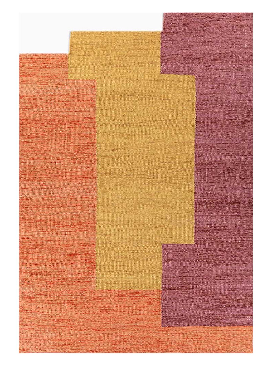 Wollteppich sonderform - 270 x 180 cm - orange