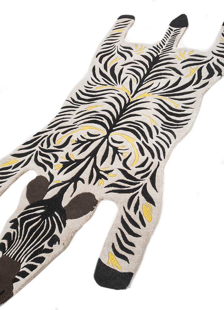 Kinderteppich sonderform  - 215 x 90 cm - schwarz-weiß