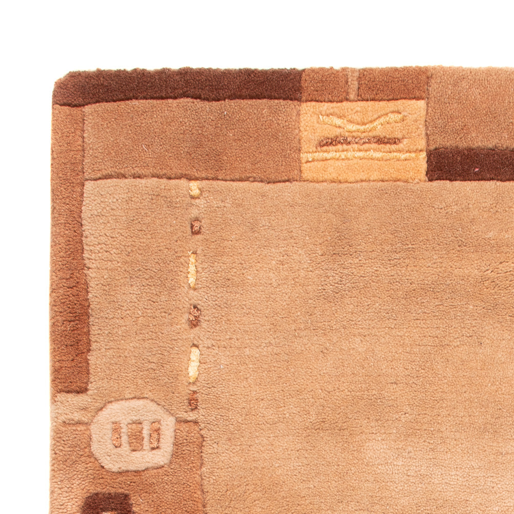Nepal Teppich - 90 x 60 cm - dunkelbeige
