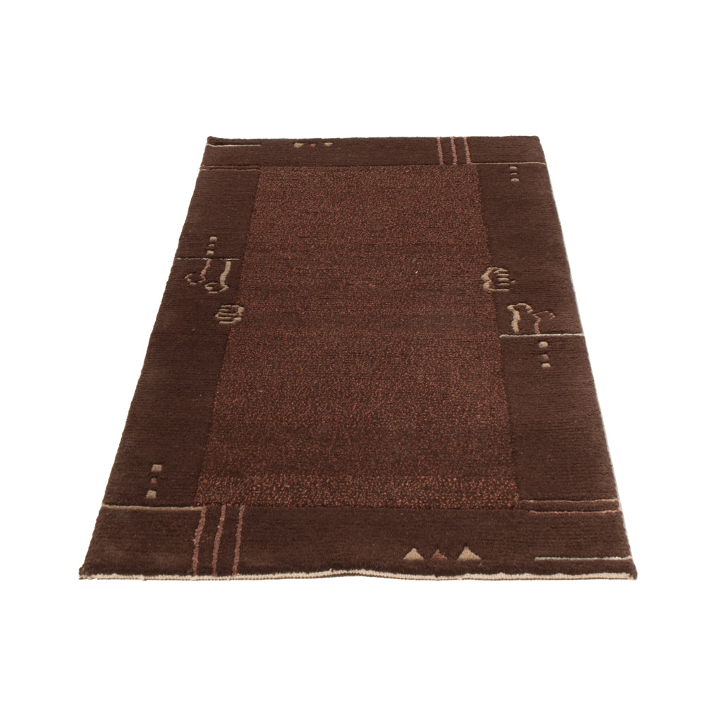 Nepal Teppich - 140 x 70 cm - dunkelbeige
