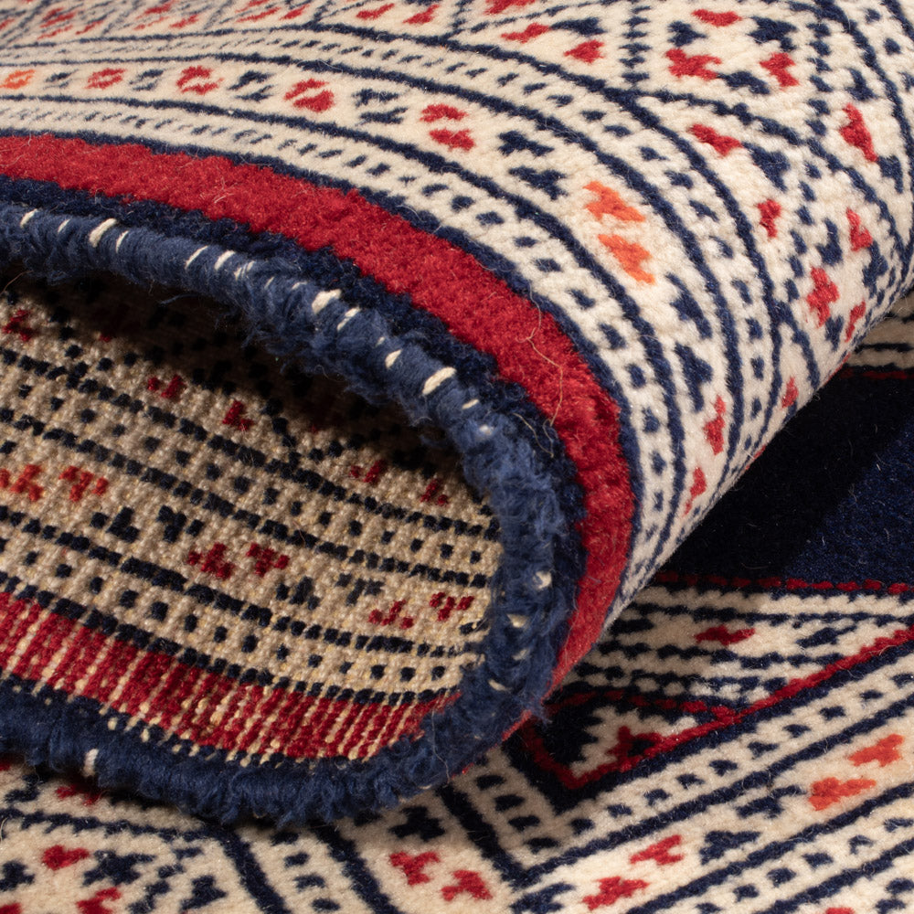 Turkaman Teppich - 87 x 64 cm - dunkelblau