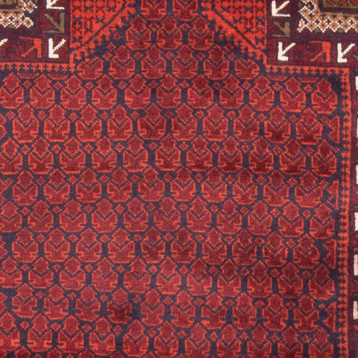Belutsch Teppich - Gebetsteppich - 150 x 96 cm - rot