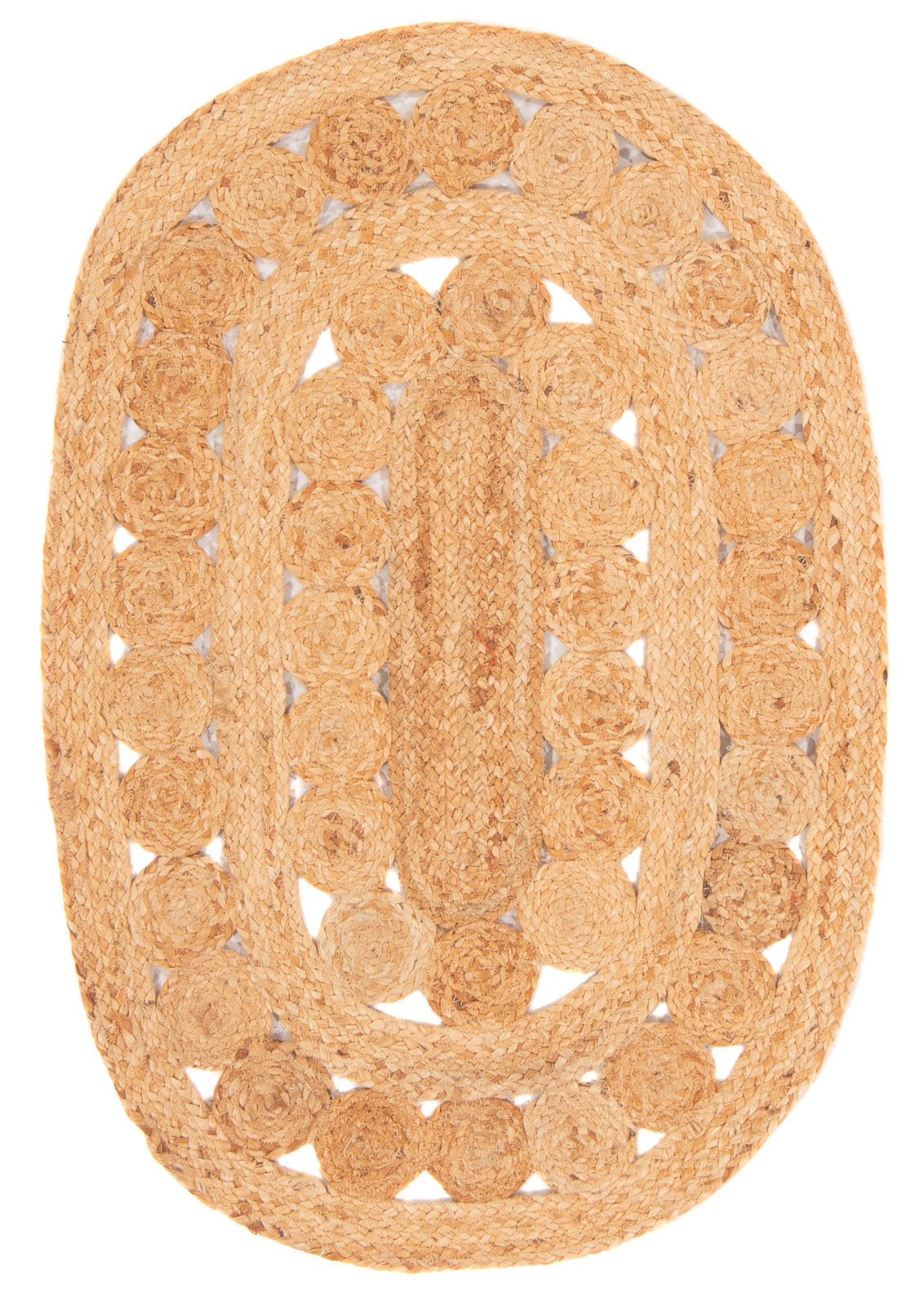Juteteppich oval - 91 x 61 cm - natur