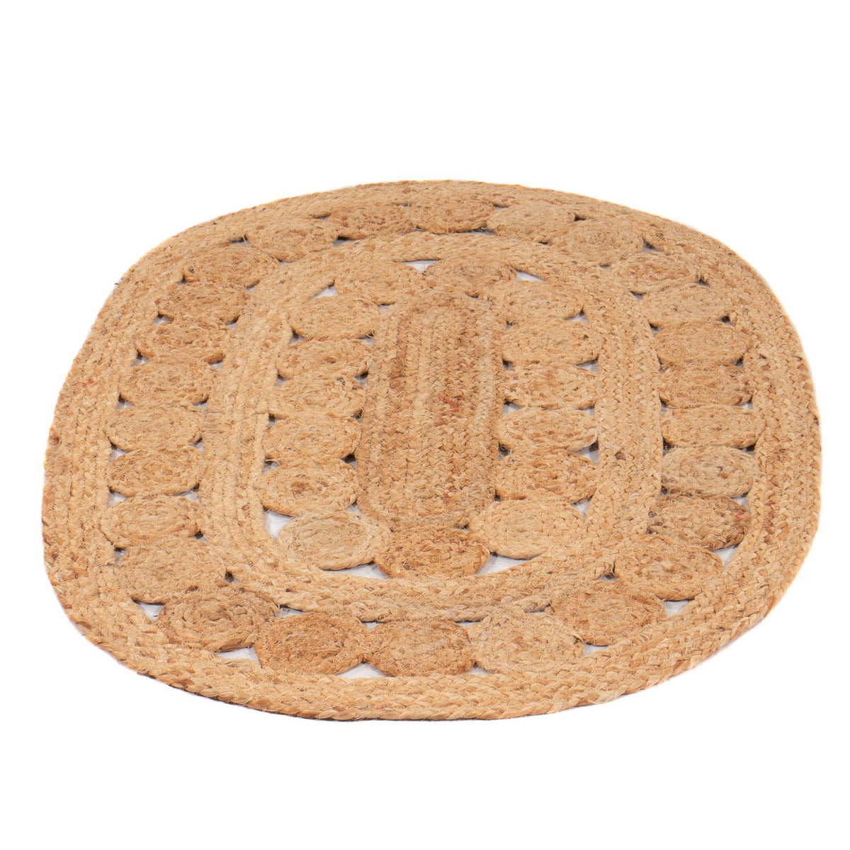 Juteteppich oval - 91 x 61 cm - natur
