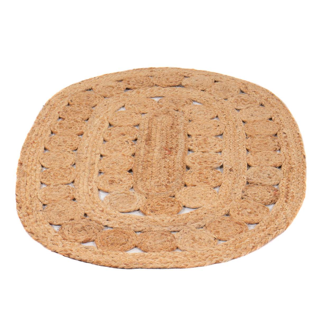 Juteteppich oval - 91 x 61 cm - natur