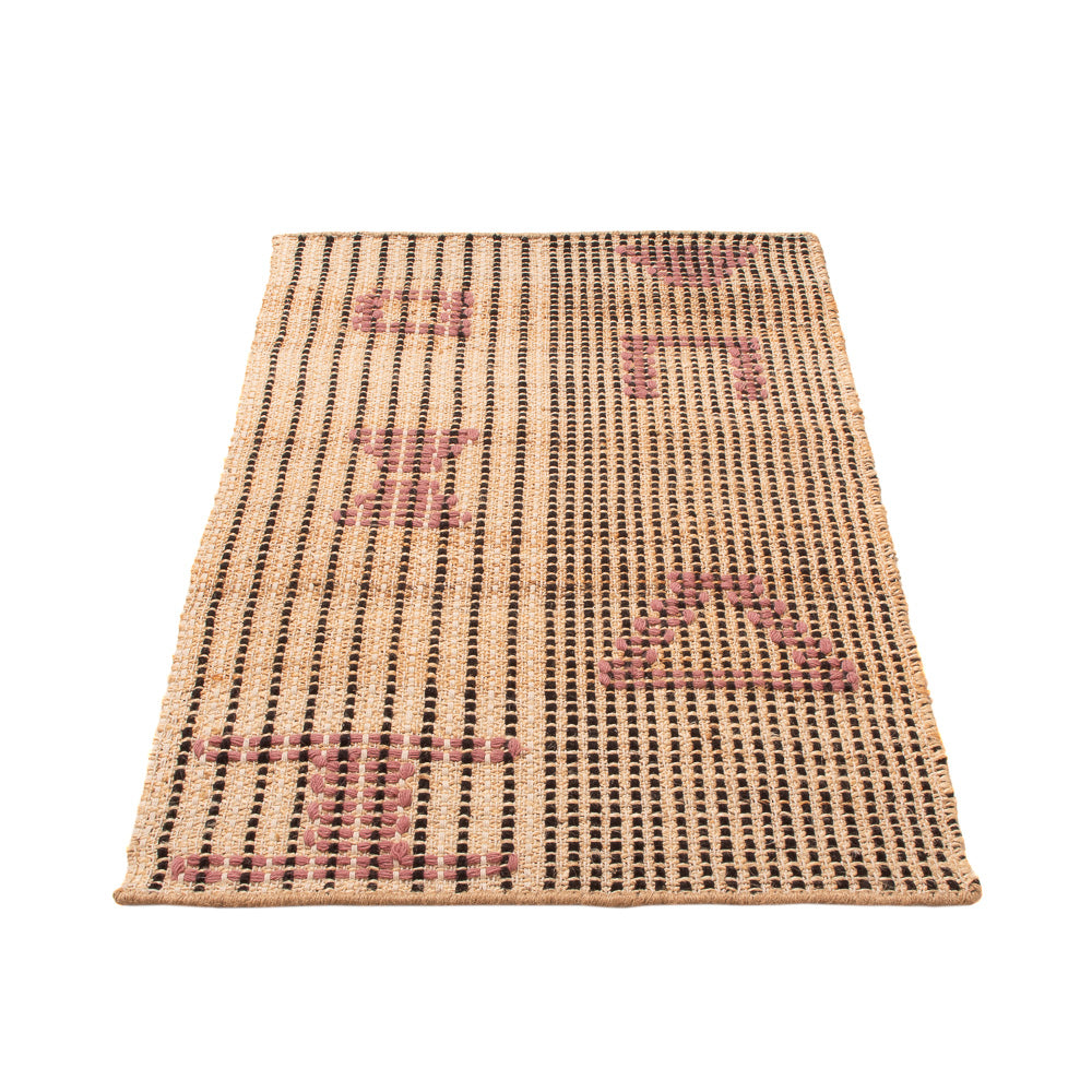 Juteteppich - 90 x 60 cm - dunkelbeige