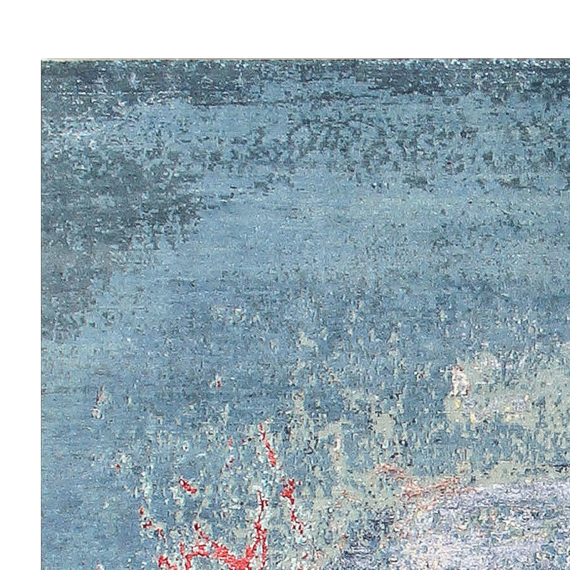 Designer Teppich - 242 x 163 cm - seeblau