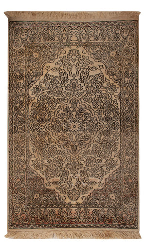 Seidenteppich - Kaschmir Seide - 103 x 60 cm - beige
