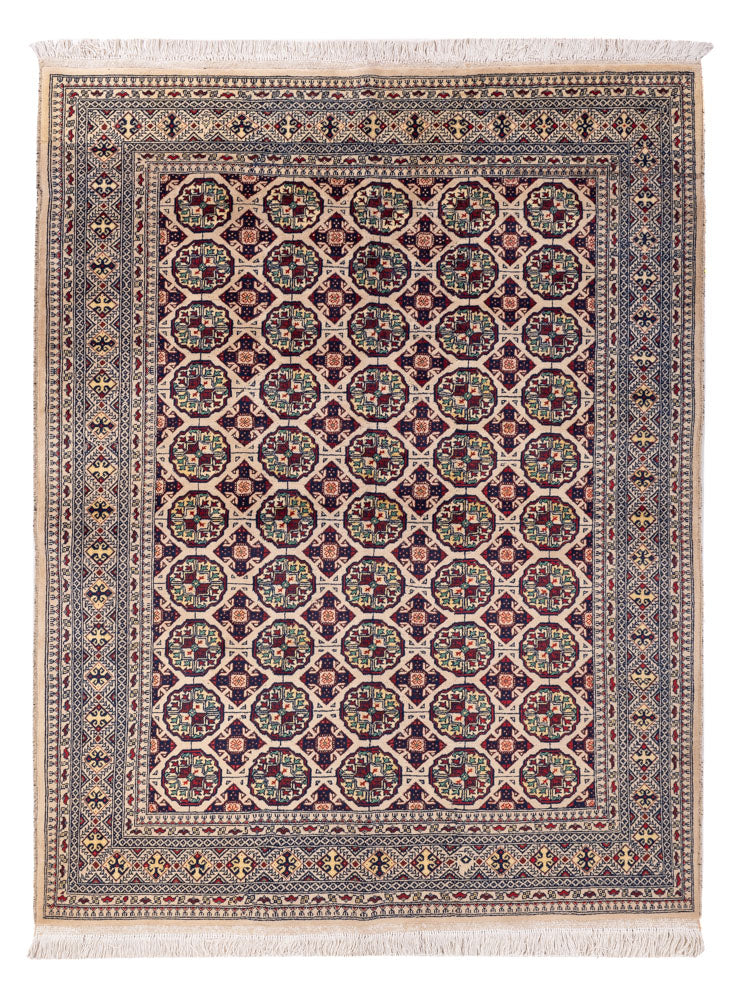 Afghan Teppich - 194 x 151 cm - hellgrau