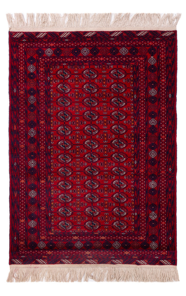 Afghan Teppich - Buchara - 189 x 133 cm - dunkelrot