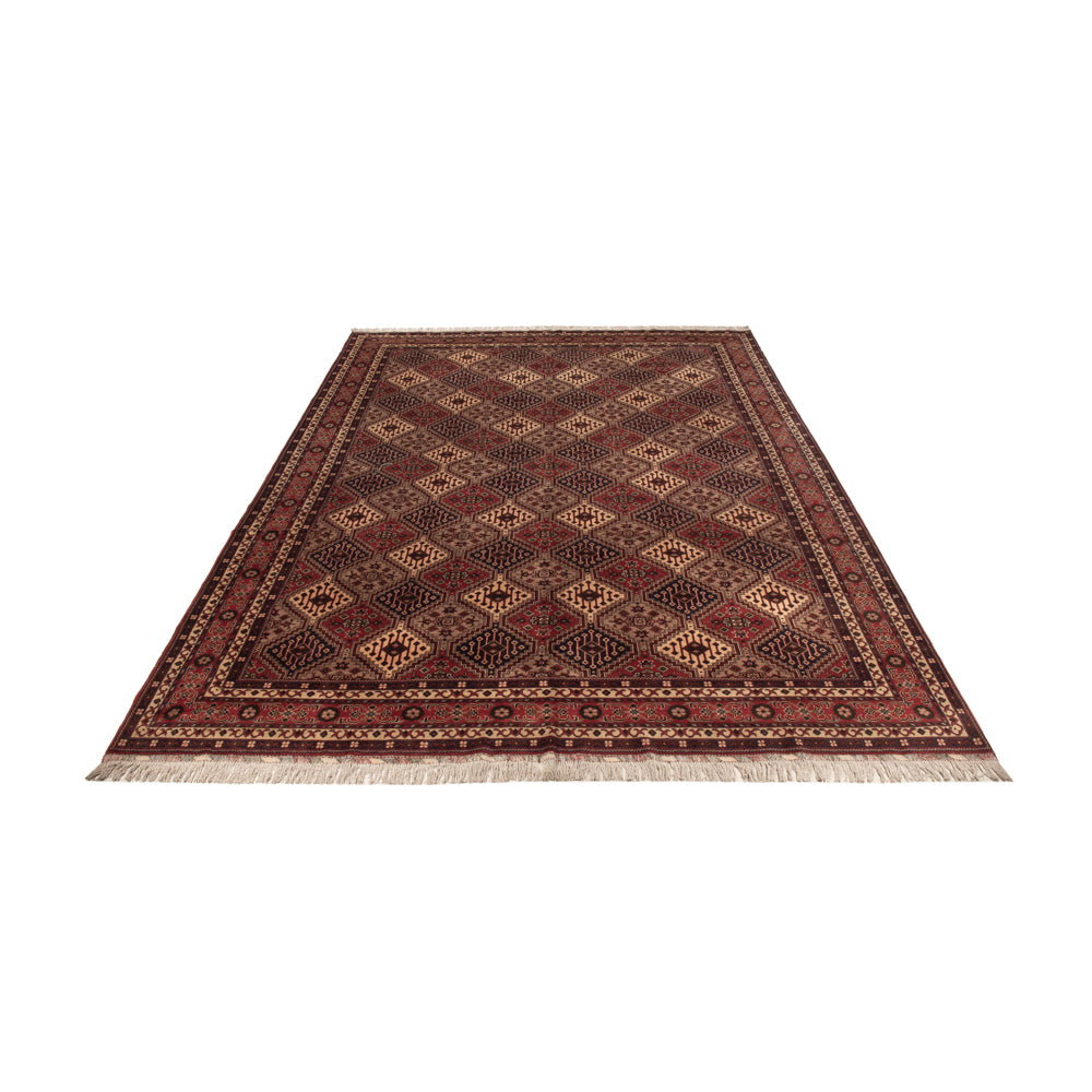 Afghan Teppich - 410 x 300 cm - dunkelbeige