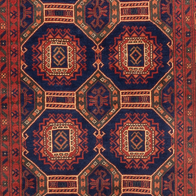 Läufer Afghan - 409 x 86 cm - dunkelbeige