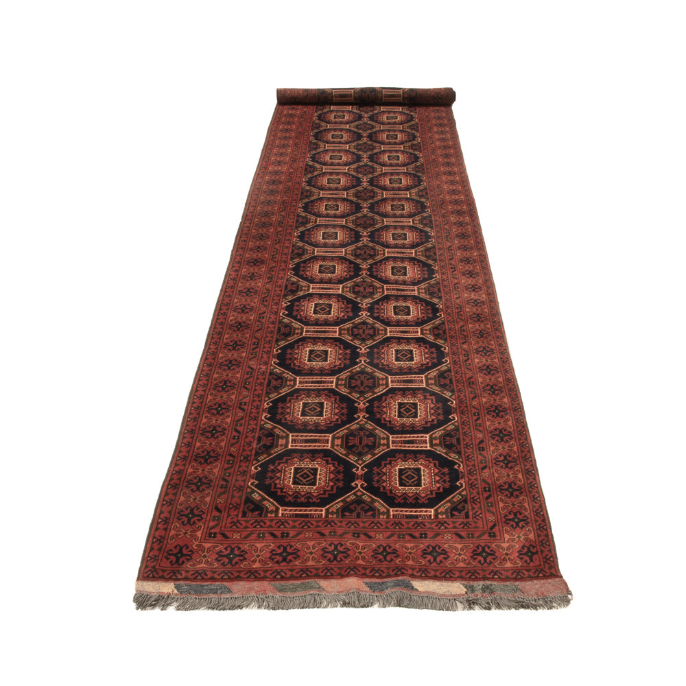Läufer Afghan - 409 x 86 cm - dunkelbeige