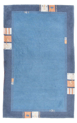 Nepal Teppich - 160 x 90 cm - blau
