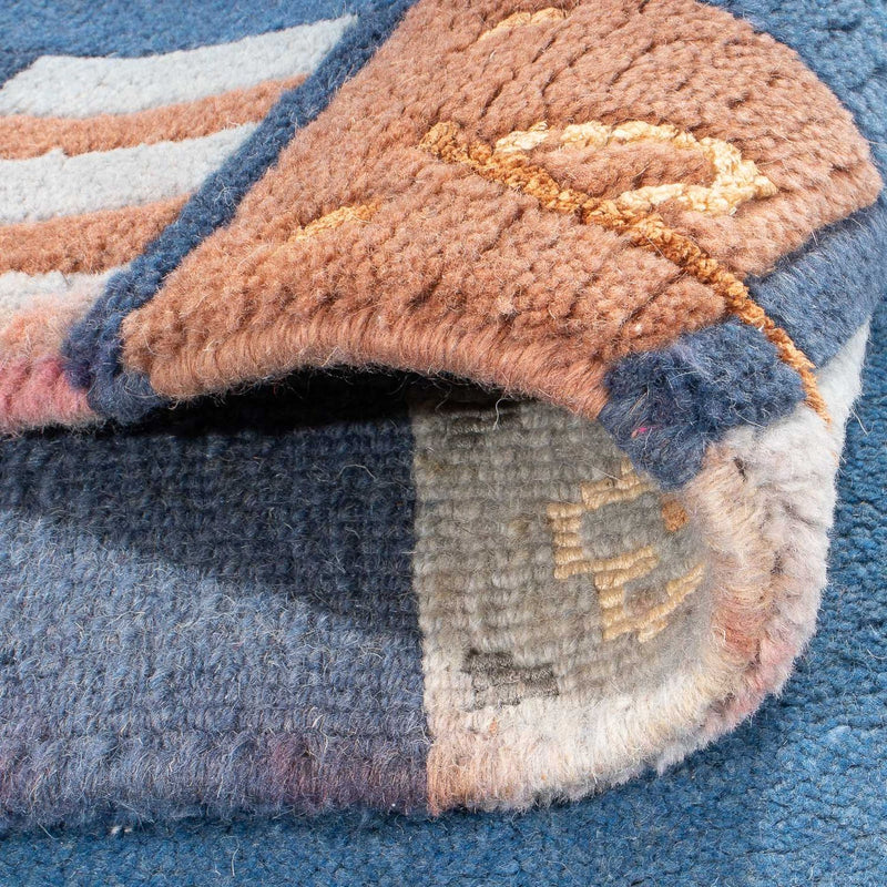 Nepal Teppich - 160 x 90 cm - blau