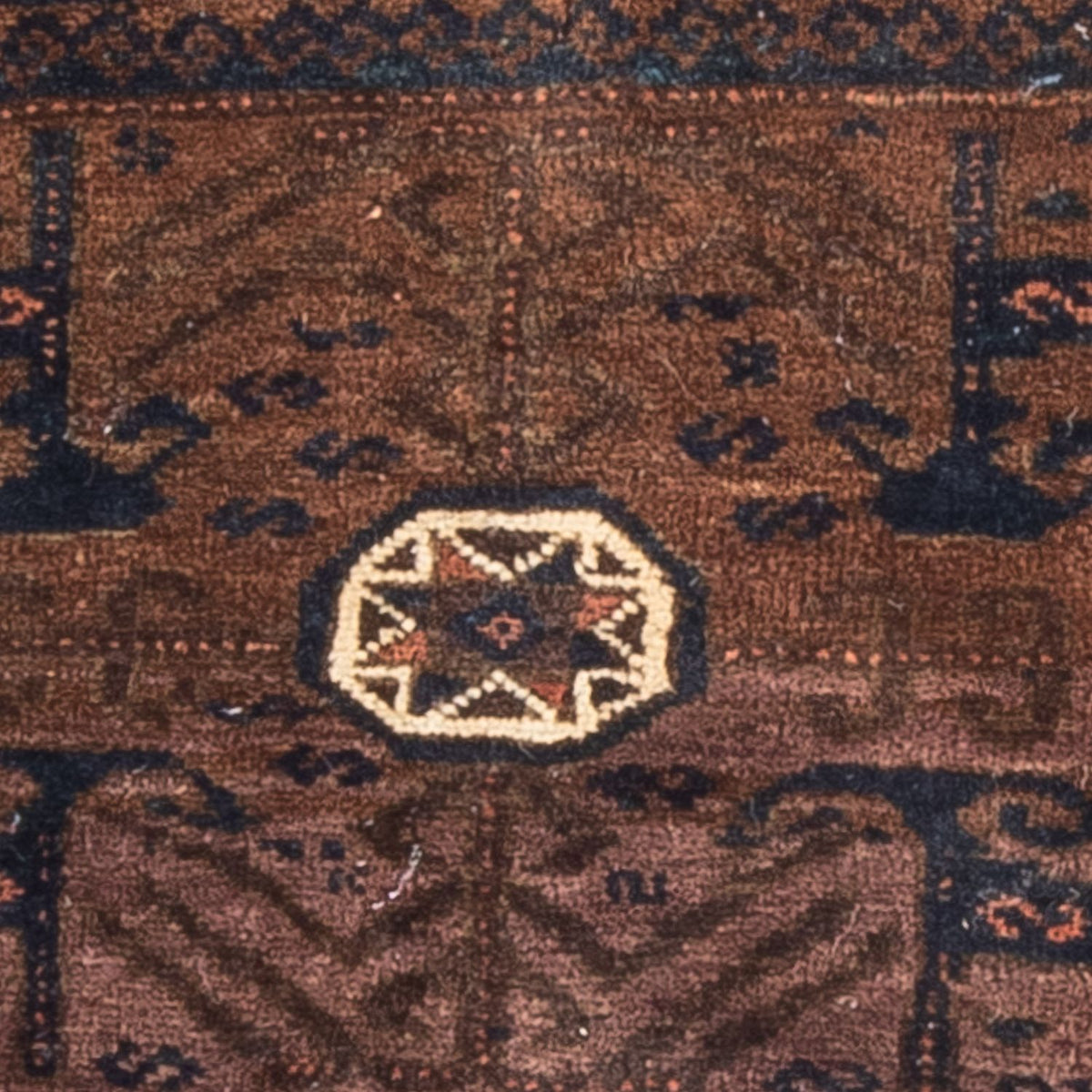 Afghan Teppich quadratisch - 80 x 80 cm - braun