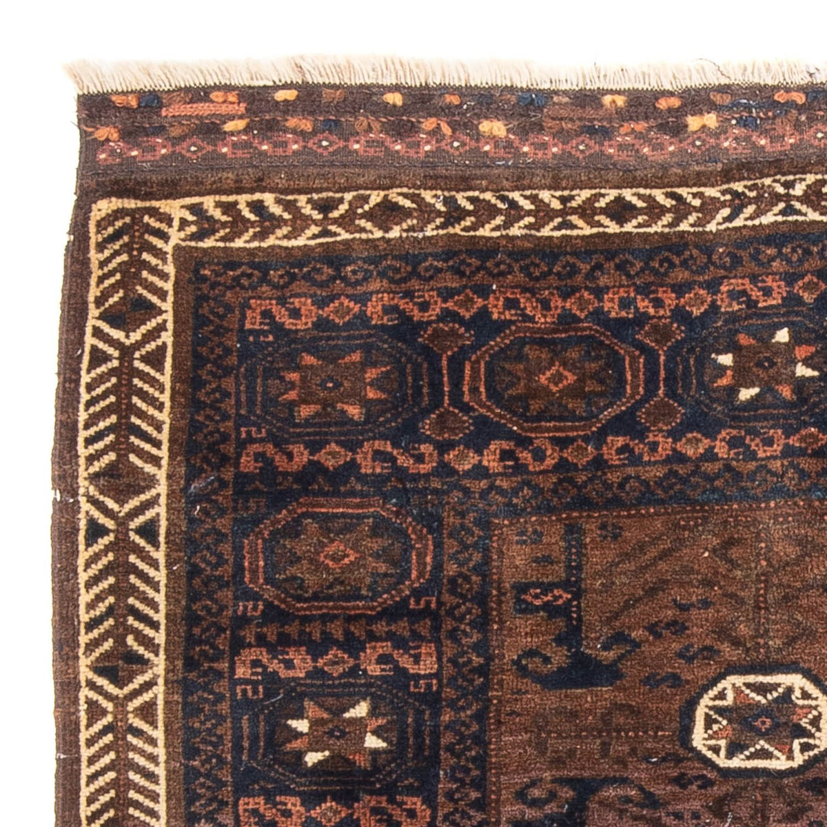 Afghan Teppich quadratisch - 80 x 80 cm - braun