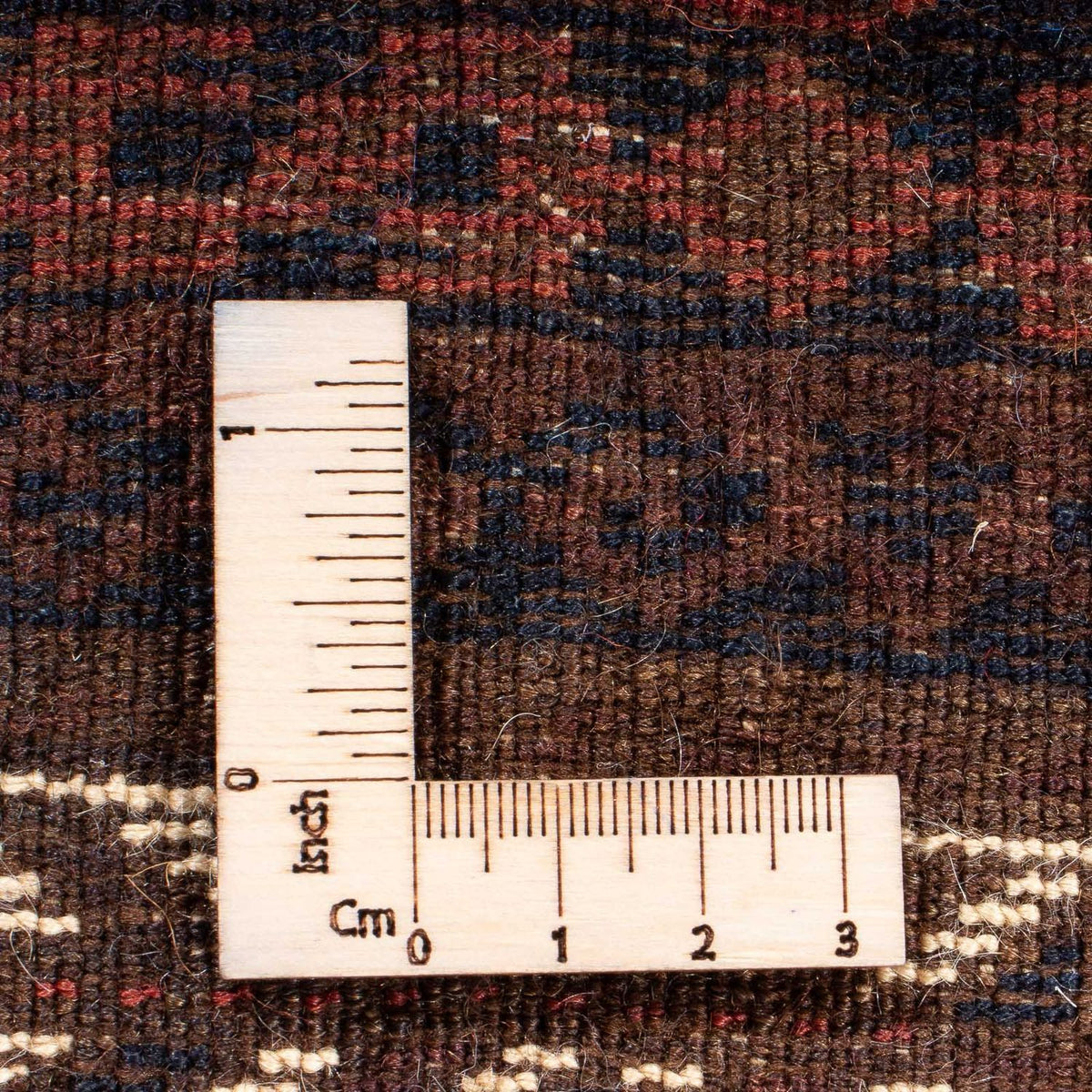 Afghan Teppich quadratisch - 80 x 80 cm - braun