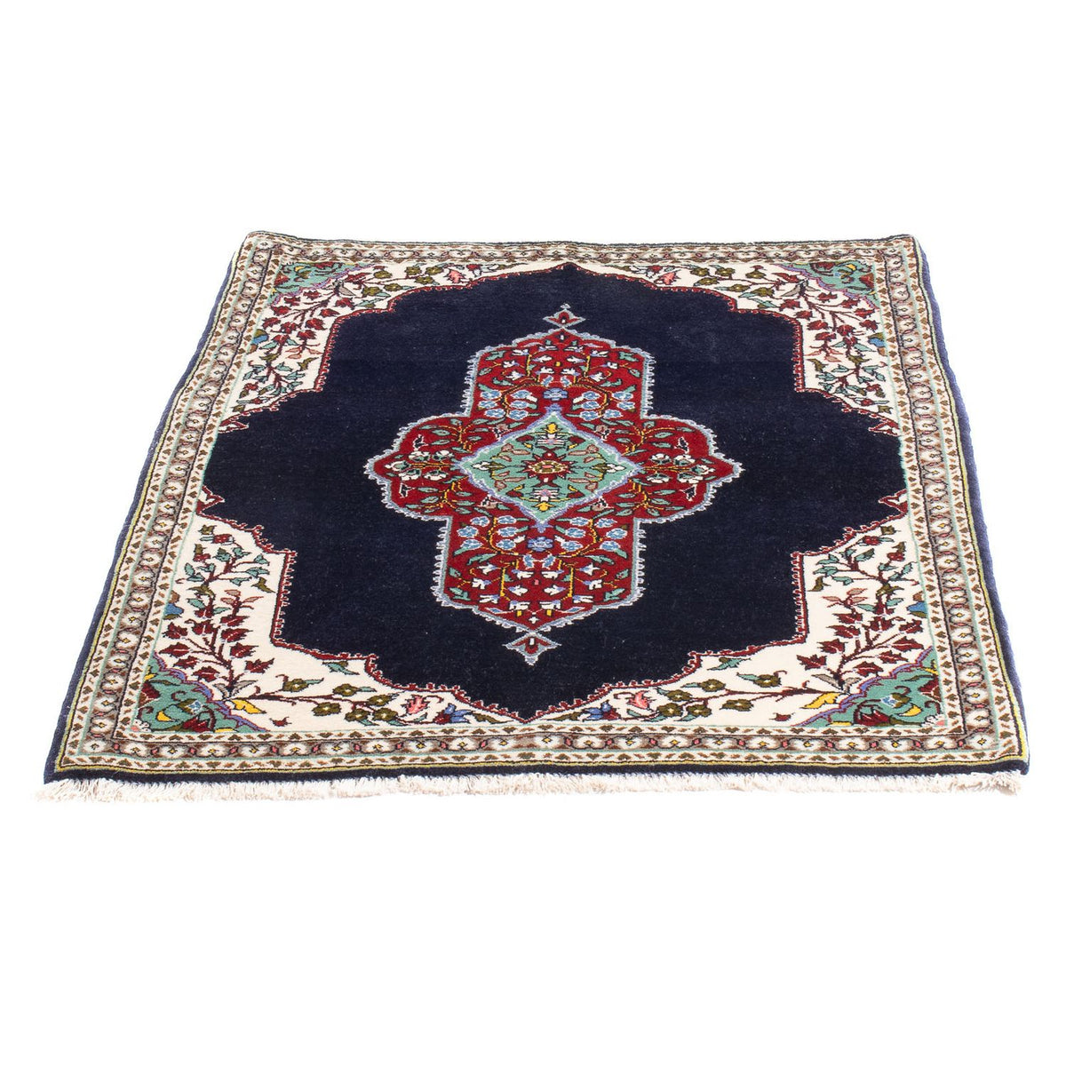 Perserteppich - Täbriz - Royal - 96 x 76 cm - dunkelblau
