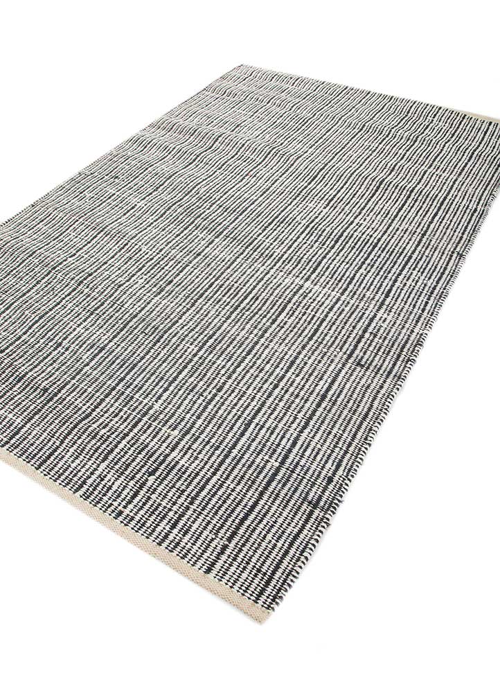 Juteteppich - 240 x 150 cm - schwarz-weiß