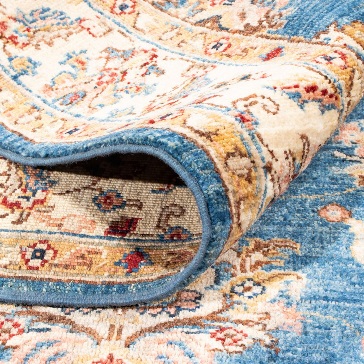 Ziegler Teppich - 183 x 127 cm - blau