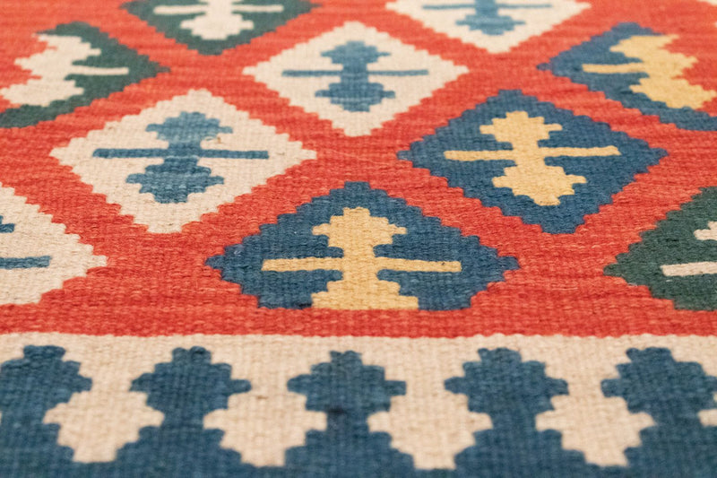 Kelim Teppich - Splash 205 x 60 cm - blau