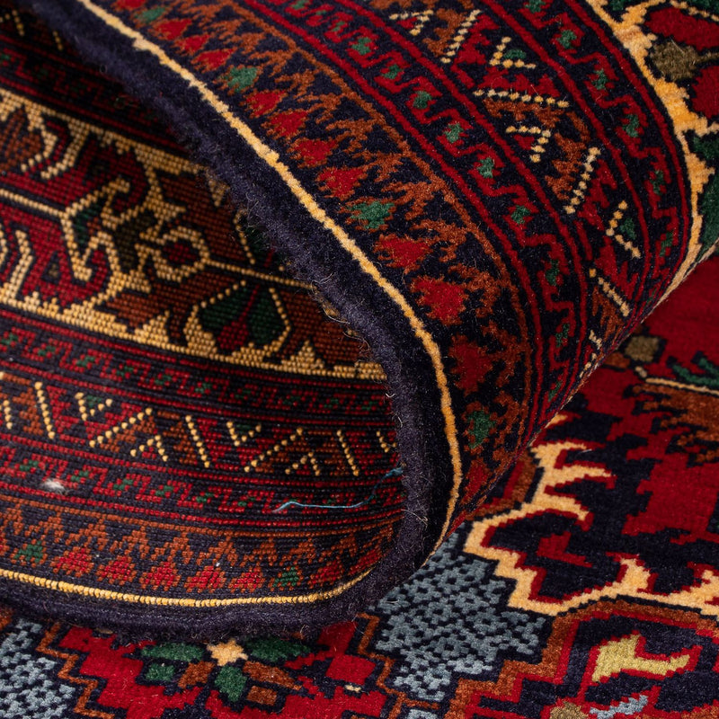 Afghan Teppich 145 x 93 cm - dunkelrot