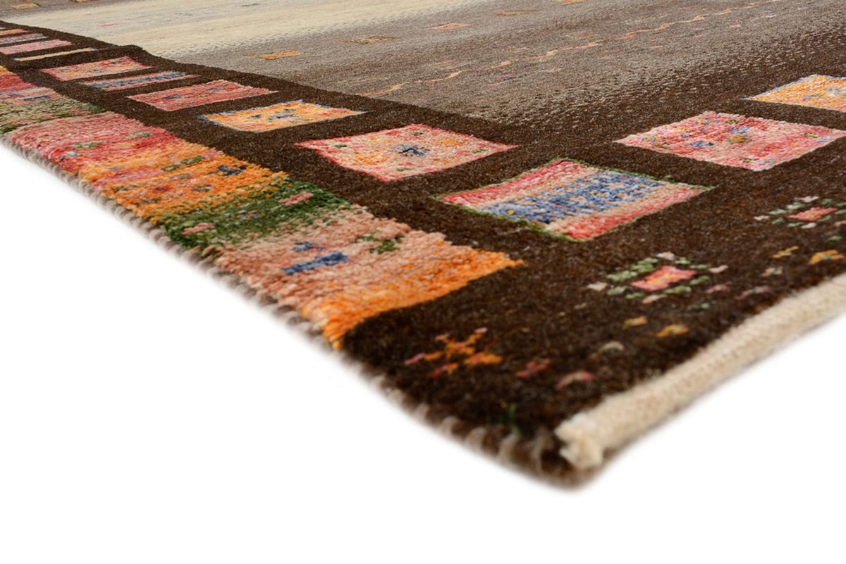 Läufer Gabbeh - Loribaft Indus - 306 x 80 cm - dunkelbeige