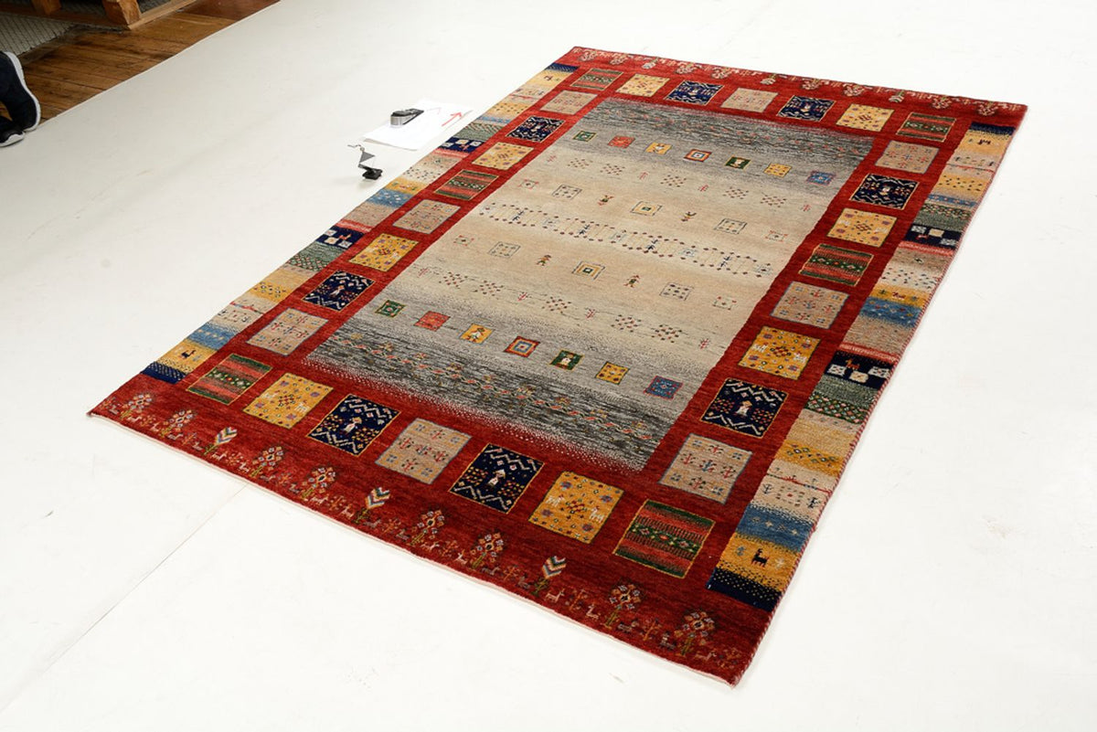 Gabbeh Teppich - Loribaft Indus - 204 x 150 cm - mehrfarbig