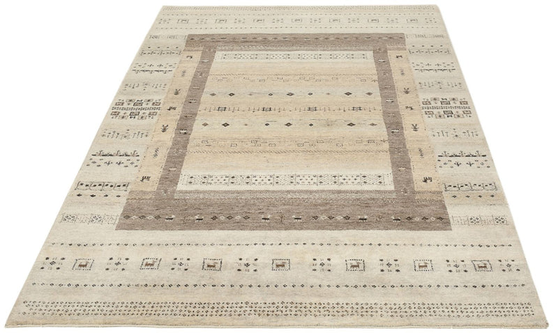 Gabbeh Teppich - Loribaft Indus - 203 x 146 cm - dunkelbeige