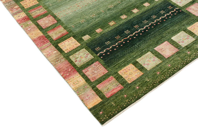 Gabbeh Teppich - Loribaft Indus - 183 x 127 cm - grün