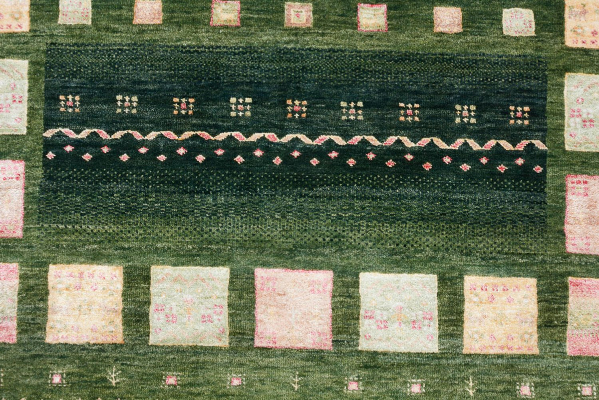 Gabbeh Teppich - Loribaft Indus - 183 x 127 cm - grün