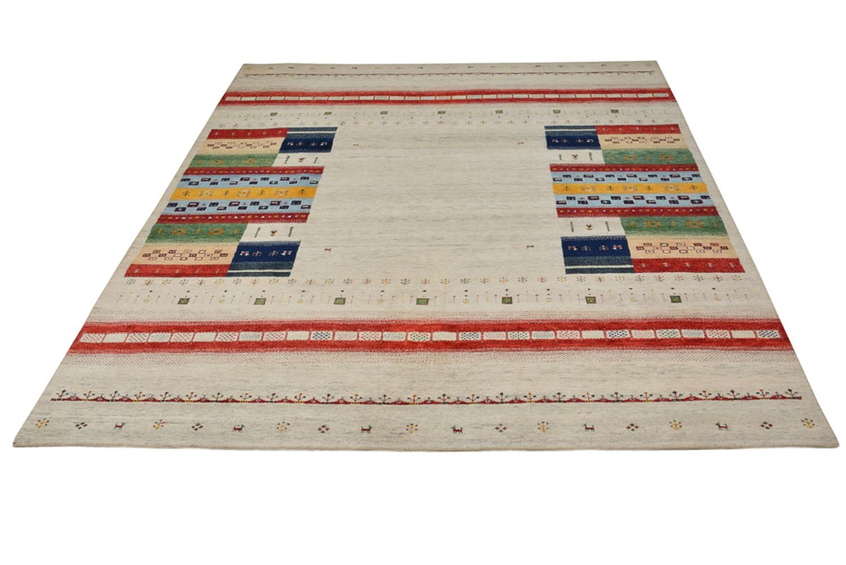 Gabbeh Teppich - Loribaft Indus - 298 x 249 cm - hellbeige