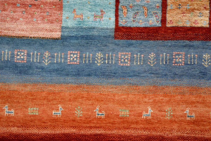 Gabbeh Teppich - Loribaft Indus - 302 x 253 cm - rot