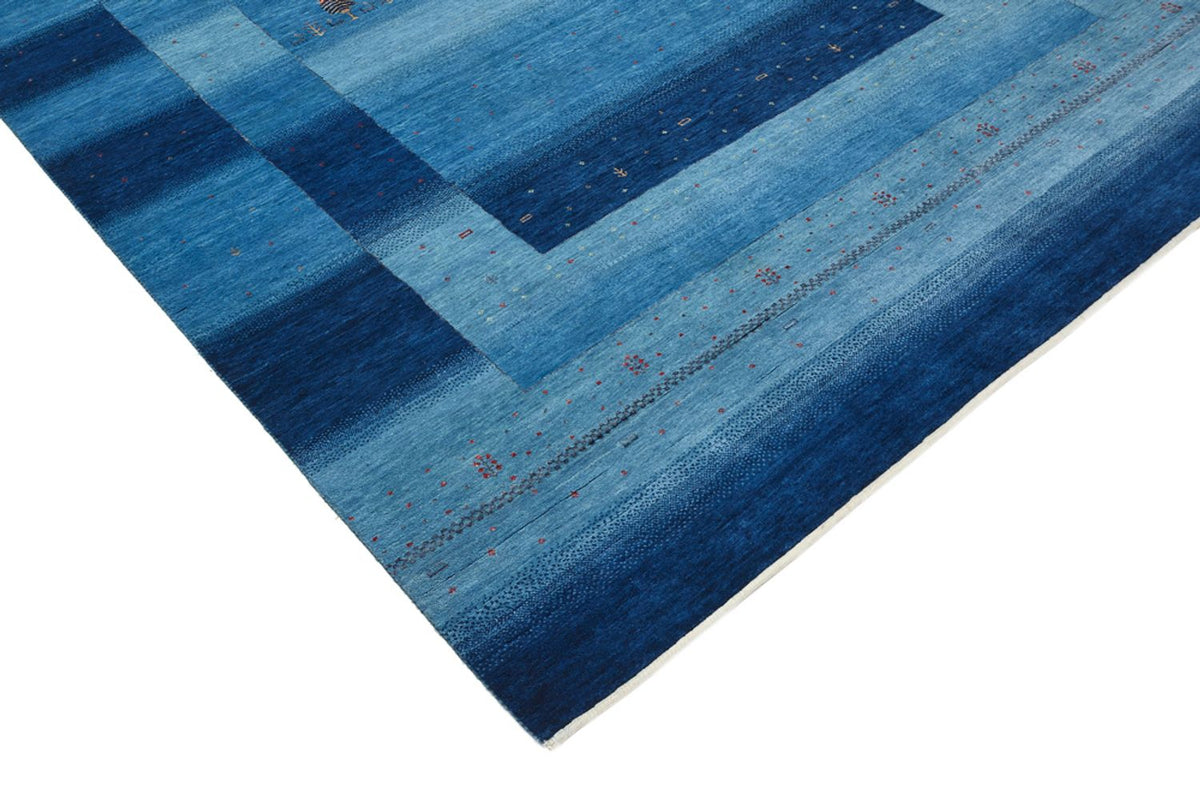Gabbeh Teppich - Loribaft Indus - 304 x 204 cm - seeblau