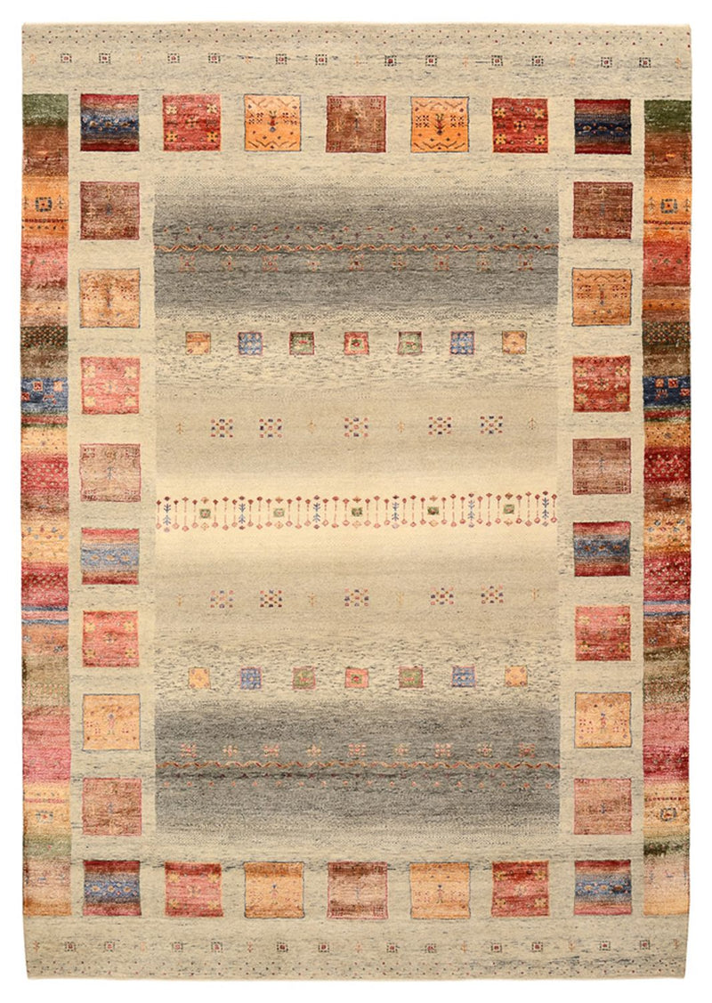 Gabbeh Teppich - Loribaft Indus - 301 x 207 cm - dunkelbeige