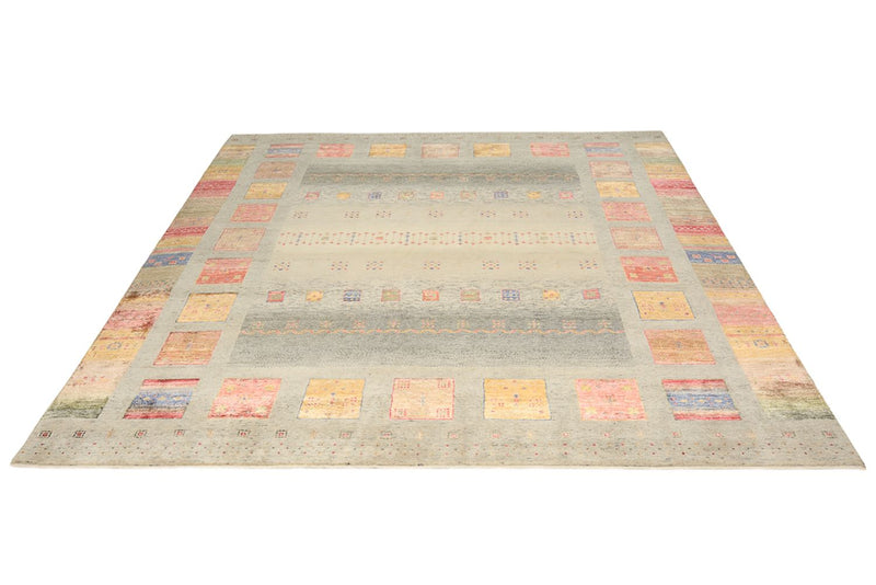 Gabbeh Teppich - Loribaft Indus quadratisch  - 249 x 248 cm - dunkelbeige
