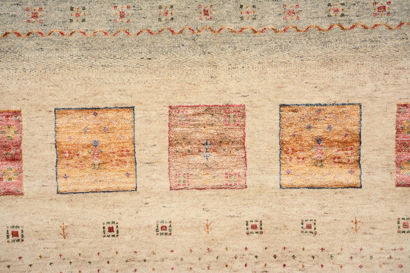 Gabbeh Teppich - Loribaft Indus quadratisch  - 204 x 202 cm - hellbeige