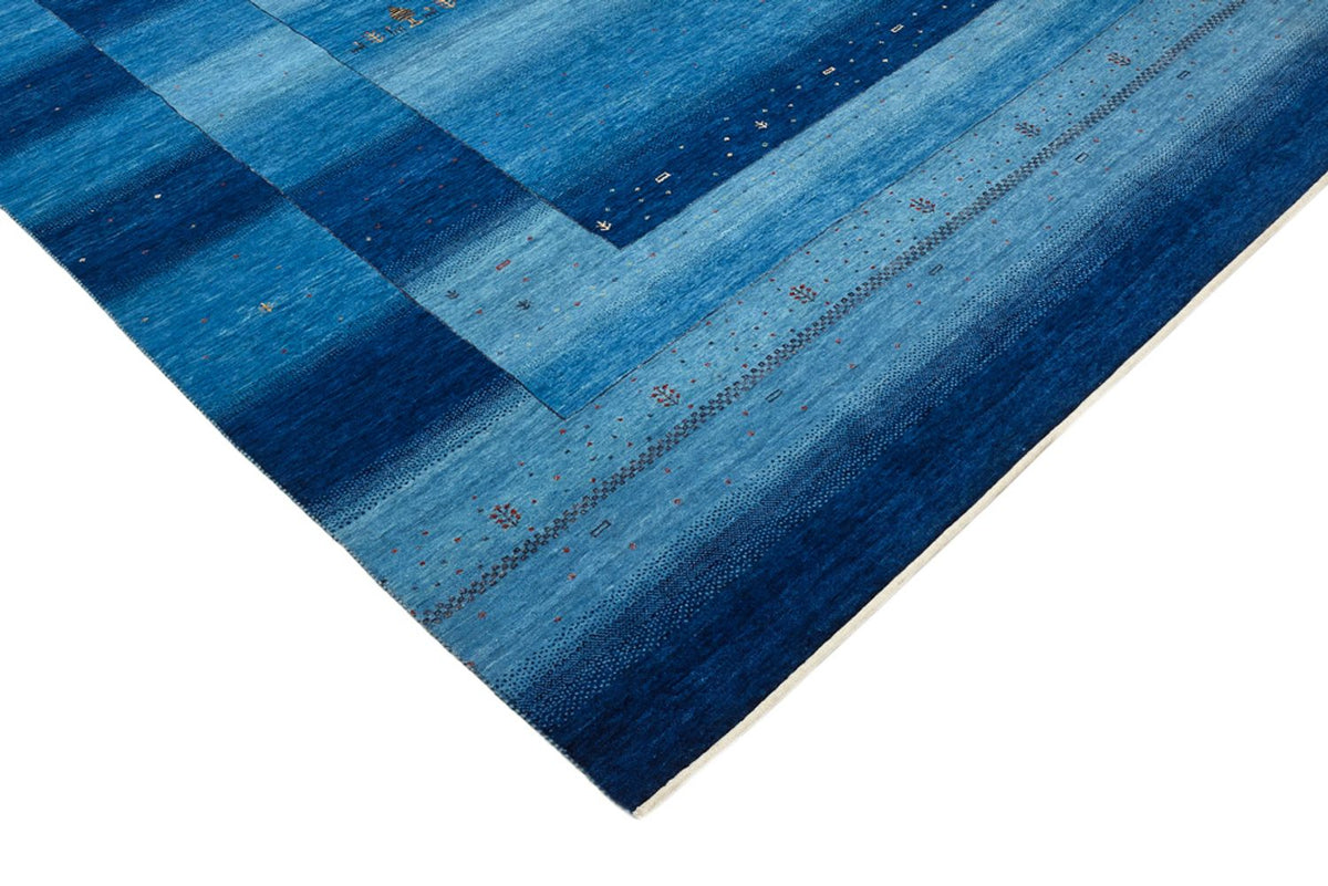 Gabbeh Teppich - Loribaft Indus - 299 x 250 cm - seeblau