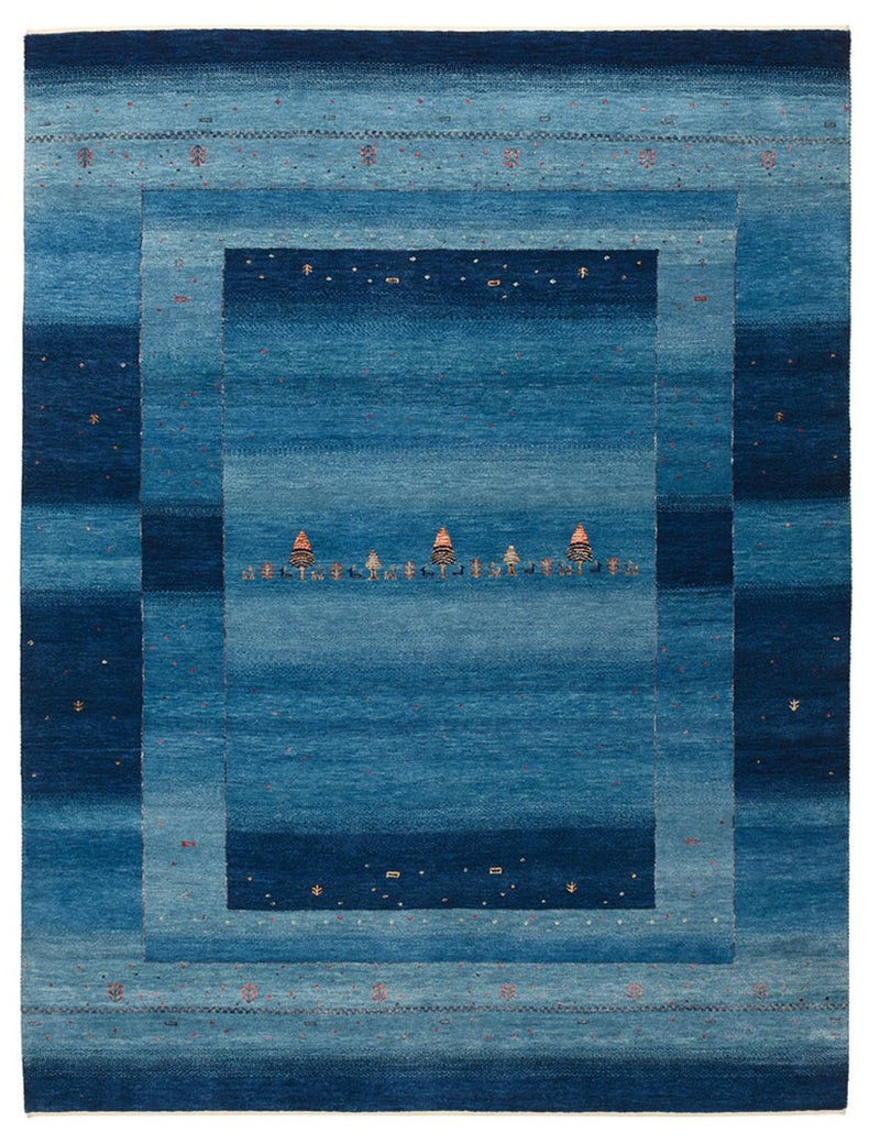 Gabbeh Teppich - Loribaft Indus - 232 x 177 cm - seeblau