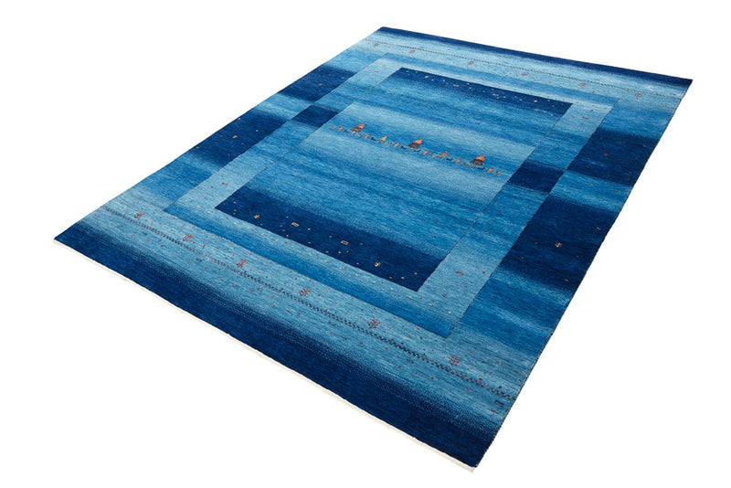 Gabbeh Teppich - Loribaft Indus - 232 x 177 cm - seeblau
