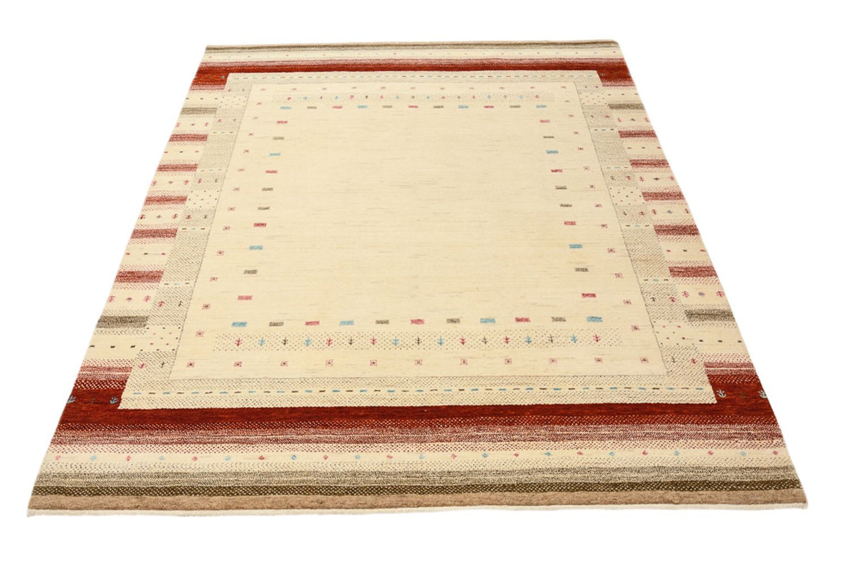 Gabbeh Teppich - Loribaft Indus - 198 x 156 cm - hellbeige